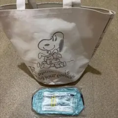 SNOOPY 大きめバケツ型バッグとクリアポーチセット
