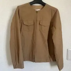 ehkasopo（エヘカソポ）ベージュ ノーカラージャンパー　ブルゾン