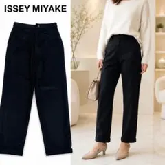イッセイミヤケ スラックス ストレッチ パンツ ストレート 濃紺 日本製
