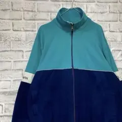 ジャージ　トラックジャケット　ブルーSXLオーバーサイズ87