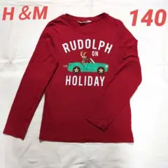 H&M ルドルフ　ロンT 赤 140