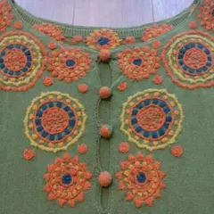 シビラ　ニットワンピース　ノースリーブ　刺繍