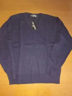 VERA VALENTINO ネイビー Vネックセーター