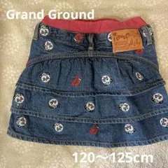 Grand Ground デニムスカート パンダ刺繍のサムネイル