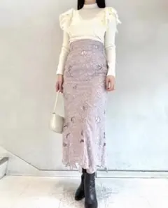 スナイデル♡エンブロイダリーカットジャガードスカート