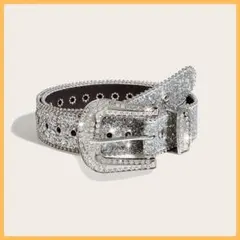 ホワイト ブリンブリンベルト ギラギラ ウエスタンベルト アメカジ 184