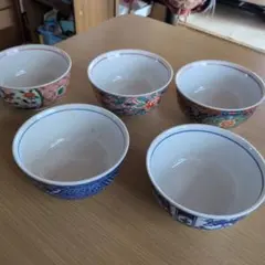 陶器製丼 5個セット 多様な模様