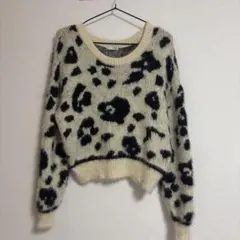 GYDA レオパード柄 クロップドニット