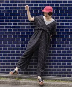 ニコアンドドット柄 ロンパース オールインワン サロペットのサムネイル