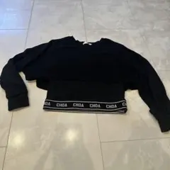 Choa 黒 クロップド丈 トップス