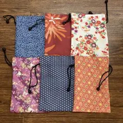 ★バラ売り可能★和柄　巾着袋　リバーシブル　6枚