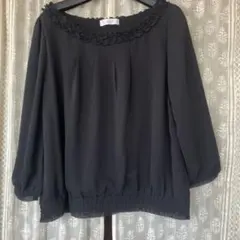 ａ ny S i S 黒 フリル付きオフショルダー七分袖ブラウス　 　Mサイズ