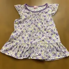 ミキハウス 花柄フリル袖Tシャツ 90センチ