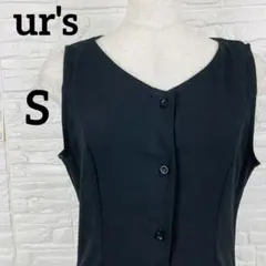 ur's ユアーズ ブラック ノースリーブ ロングワンピース【S】467
