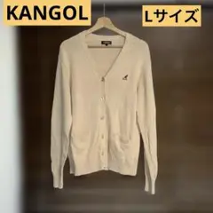 KANGOL ベージュ Vネックニットカーディガン