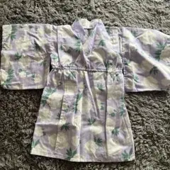 花柄 キッズ甚平 薄紫色