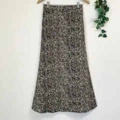 ヒョウ柄 レオパード ロングスカートベージュ ナチュラル ヒョウ柄