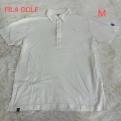 在庫セール中　FILA フィラ 半袖ポロシャツ ホワイト 刺繍ロゴ ゴルフウェア