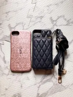 美品　iPhone se2ケース 2点セット ショルダー付き