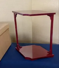 天然木製漆塗 朱塗り 金蒔絵 唐草紋 四方台 7台組 いれこ 木箱入り