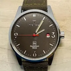 【電池交換済】TRIWA　ヒューマニウムメタル　HU39D　カーキ　腕時計　箱付のサムネイル