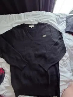 CHEMISE LACOSTE Vネックニット ブラック