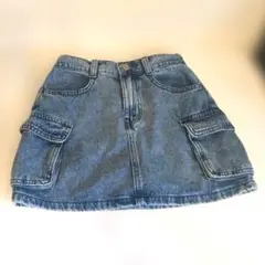 美品✨️GU　デニムブルー ミニスカート　タイト　140cm 春コーデ　春休み