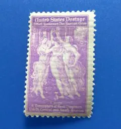 4285 外国切手 アメリカ 1940年 ボッティチェリ名作「春」三女神