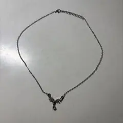 シルバー 花 クリスタル ネックレス