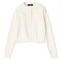 CABaN コットンカシミヤ クルーネックカーディガン　ホワイト CABaN コットンカシミヤ クルーネックカーディガン