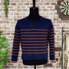 ローリーズ ファーム【M】コットンボーダーニット　セーター　防寒　J1605