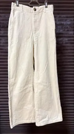 ＧＵ　コーデュロイ ワイドパンツ アイボリー S