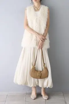 バルーン スカート Frene フラーネ 白 ロング ハレの日 きれいめ