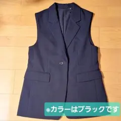GU ジーユー テーラードベストZ ジレ ノースリーブジャケット ブラック