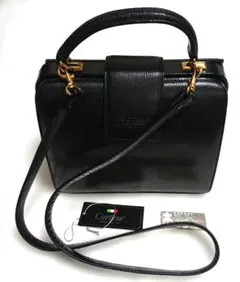 ショルダーハンドバッグ ブラック Cortese 牛革