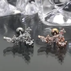 《P295／ピンクゴールド1個》20G6㎜♪czダイヤ♡ジルコニア軟骨ピアス