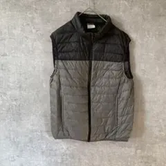 FIRST DOWN 軽量ダウンベスト バイカラー黒灰　Mサイズ