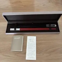 新品未使用　Christofle 箸 2膳セット赤黒のサムネイル