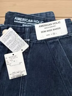 AMERICAN HOLIC セミワイドベイカーパンツ インディゴ M