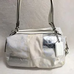 COACH パッチワーク シグネチャーキャンバス ボストンバッグ 13497