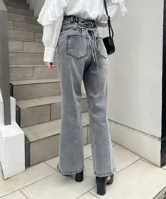 NICECLAP バックレースアップストレッチデニムのサムネイル