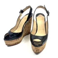 Christian Louboutin 38 ウェッジソール サンダル ヒールのサムネイル