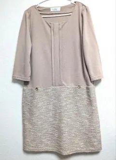 セブンデイズ ライフ スタイリング/ピンクベージュ ひざ丈ワンピースM