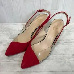 Vanilla Essence赤 スエードポインテッドトゥ パンプス23.5cm
