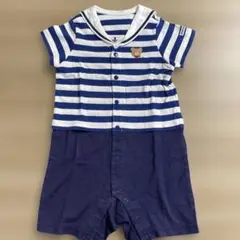 ミキハウス　ボーダー柄　ロンパース　80サイズ