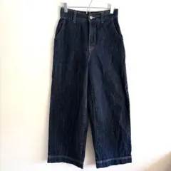 美品 a.v.v アーヴェヴェ ワイドデニムパンツ インディゴ ウエストゴムのサムネイル
