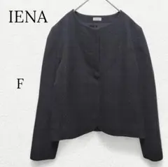 1476【イエナ】ノーカラージャケット ドット柄 黒 Ｆ セレモニー パーティーのサムネイル