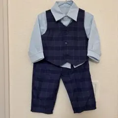 セレモニースーツ ネイビーと水色 70cm