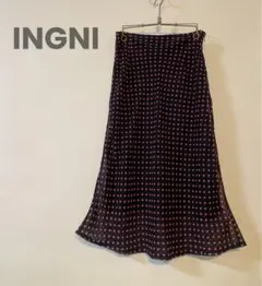 INGNI イング ドットプリントシアースカート ブラックピンク