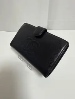 CHANEL キャビアスキン 二つ折り長財布 ブラックのサムネイル